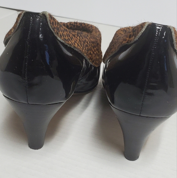 ARTURO CHIANG Patent Leather Calf Hair Cheeta Print Pumps Size 9.5 B - Picture 8 of 10